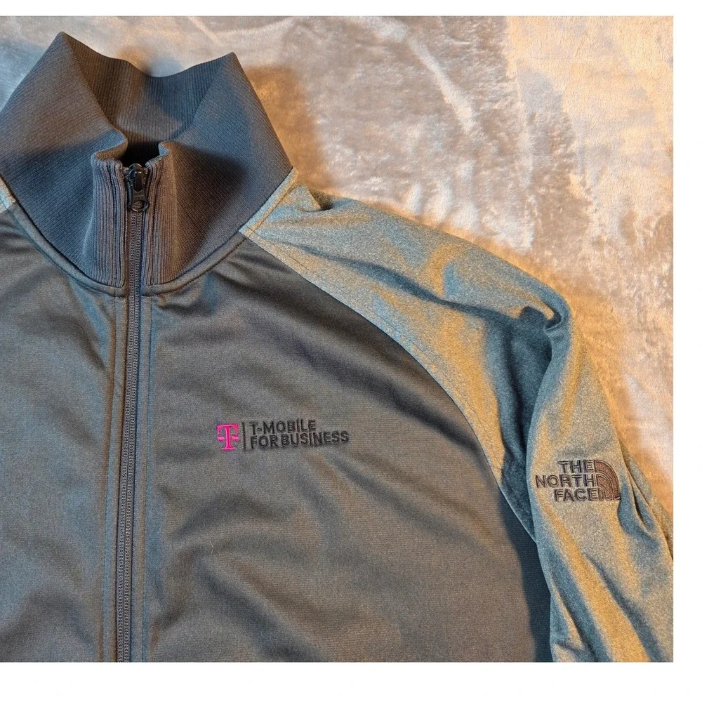 T-Mobile The North Face Men's Tech‎ Full-Zip Fleece Jacket Size XXL Gray